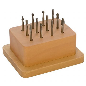 Wax Bur Set in Wood Stand - Medium 12 pc Photo