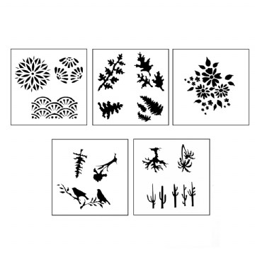 Design Stencils "Secret Garden" Set of 5 Photo