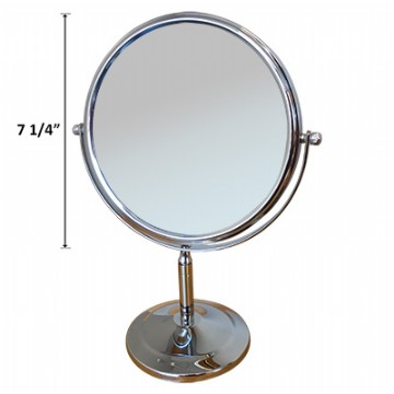 Round Mirror 7.5" Two Sided 11.5" Height Photo
